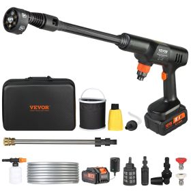 VEVOR Cordless Pressure Washer, 652-PSI 1.0 GPM Portable Power Cleaner, Handheld High-Pressure Car Washer Gun with 4.0Ah Battery, Charger