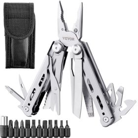 VEVOR 16-In-1 Multitool Pliers, Multi Tool Pliers, Cutters, Knife, Scissors, Ruler, Screwdrivers, Wood Saw, Can Bottle Opener