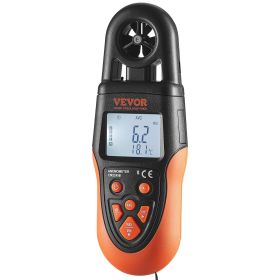 VEVOR Bluetooth Handheld Anemometer, 14°F -140°F , Digital Wind Speed Meter Gauge with LED Backlight Screen