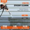 VEVOR Electric Pressure Washer, 2150-PSI 1.85-GPM, Foam Cannon High-Pressure with 5 Different Nozzle, 20ft Hose/35ft Cord Lightweight Washer