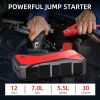 DBPOWER 1000A Portable Car Jump Starter (UP to 7.0L Gas, 5.5L Diesel Engine), 12V Lithium-Ion Auto Battery Booster