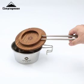 S362 picnic portable snow pull bowl steamer lattice steam drawer outdoor camping picnic stainless steel small dumpling steamer (select: S-MG-Shera Bowl Wooden Cover)