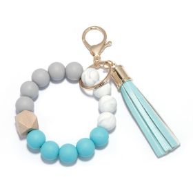 Personalized Mini Self Defense Keychains Suitcase Set Custom Combo Available (Color: cyan, Style: Bead Bracelet)