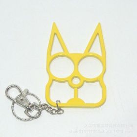 Personalized Mini Self Defense Keychains Suitcase Set Custom Combo Available (Color: Yellow, Style: Double Finger Snap)