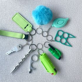 Girl Wristband Self-defense Key Chain (Color: green)