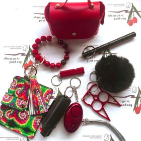 DIY Self-defense Hair Ball Spray Key Chain (Color: Red)