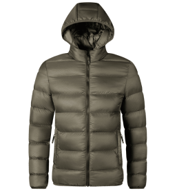 Mens Lightweight Packable Puffer Jacket Hooded Insulated Thermal Winter Jackets (Color: green, size: L)