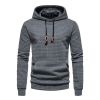 Mens Hoodies Pullover Long Sleeve Knit Hooded Sweatshirt