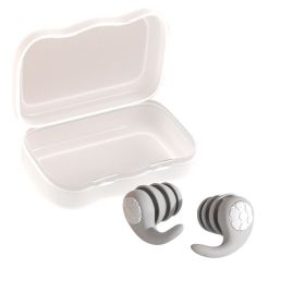 Swimming Ear Plugs, 1 Pairs Waterproof Reusable Silicone Swim Earplugs (Color: Grey, size: S)