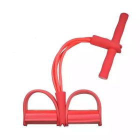 Pedal Puller Resistance Band For Fitness Sit-up Yoga Exercise (Color: Red)