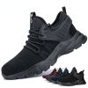 JIEFU Non Slip Shoes for Men Food Service Slip On Sneakers Men Steel Toe Shoes for Work Comfortable Construction Safety Footwear