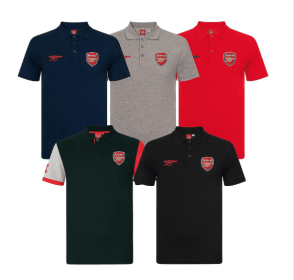 Arsenal FC Mens Polo Shirt Crest OFFICIAL Football Gift (Color: Black, size: L)