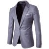 Men's Solid Color Suits, Slim Fit Blazers, Single Button Suits