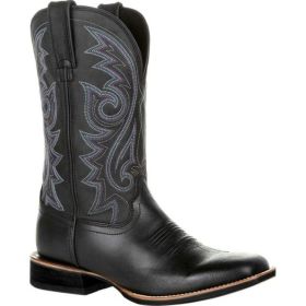 Men's Red Reno Western Cowboy Pointed Toe Knee High Pull On Tabs Boots (Color: Black, size: 38)