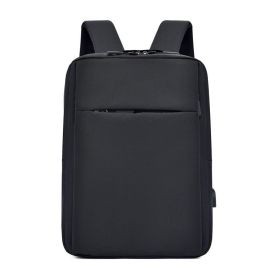 usb rechargeable backpack large capacity casual business computer backpack (Color: Black)