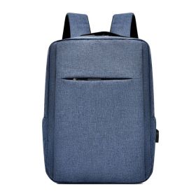 usb rechargeable backpack large capacity casual business computer backpack (Color: Blue)