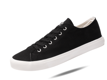 Fear0 NJ Simple Black/White Skateboard Gum Grip Skateboard Canvas Sneakers Men (size: Men 10/Women 11)