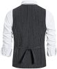 Mens Stripes Hoodless Vests Single Row Five Buttons Slim Fit Clothes for Banquet, Ceremony