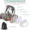 Full Face Respirator Mask Reusable Gas Mask 6800 Facepiece Respirator 15 in1 Full Face Cover Set with Storage Bag Against Gases Dust Vapors for Weldin