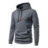 Mens Hoodies Pullover Long Sleeve Knit Hooded Sweatshirt