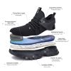 JIEFU Non Slip Shoes for Men Food Service Slip On Sneakers Men Steel Toe Shoes for Work Comfortable Construction Safety Footwear