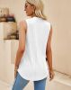 Women's sleeveless top fashionable casual summer shirt fashionable eyelets office work shirt