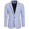 Mens Casual Blazers 1 Button Slim Fit Suit Jackets Lightweight Sport Coats