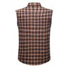 Mens Casual Plaid Snap Shirt Sleeveless with Pocket