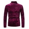 Mens Velvet Shirts Long Sleeve Soft Casual Button Down Shirt