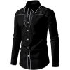 Mens Western Cowboy Shirt Casual Button Down Long Sleeve Embroidered Shirts